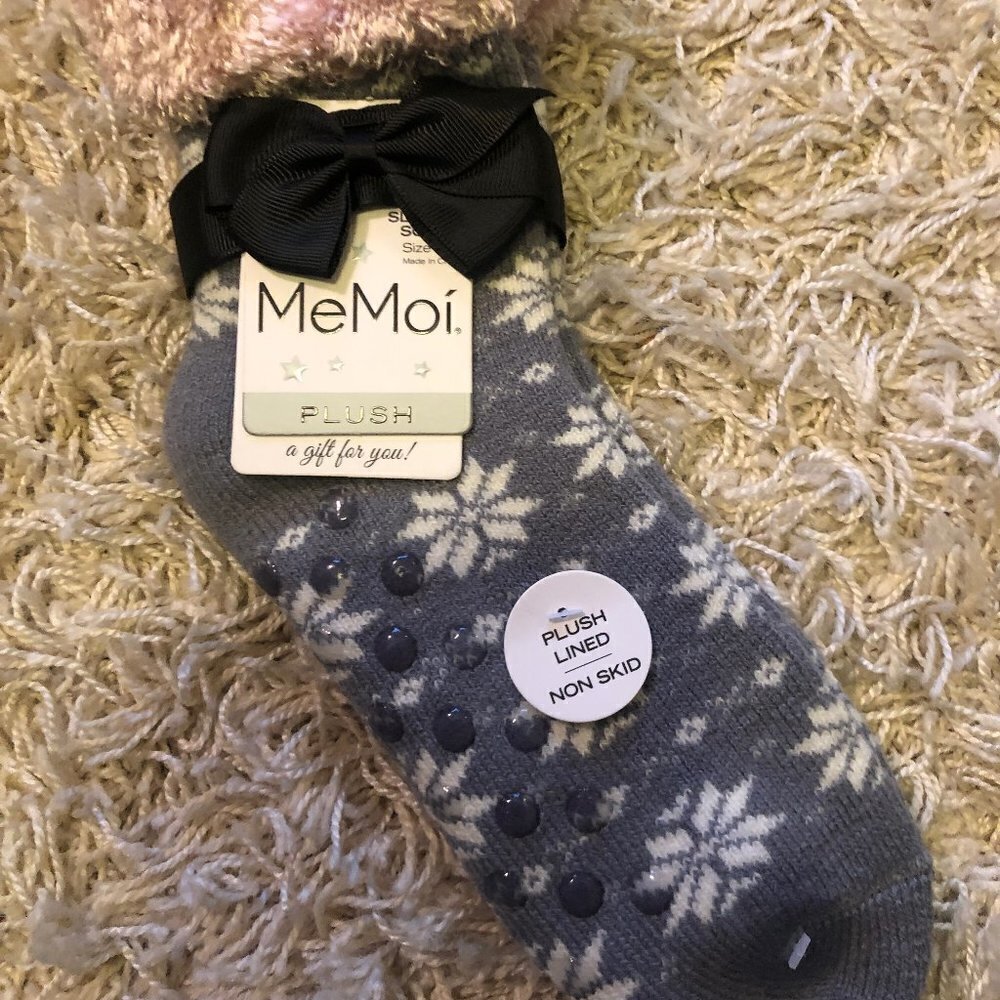 Me Moi SNOWFLAKE FAIRISLE PLUSH CABIN SOCKS
